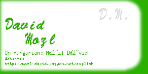 david mozl business card